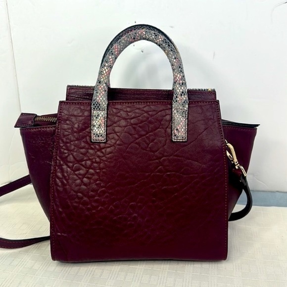 VITTORIA NAPOLI ITALY BAROK Maroon Red/Python Leather Shoulder Bag, $379 - Picture 4 of 9